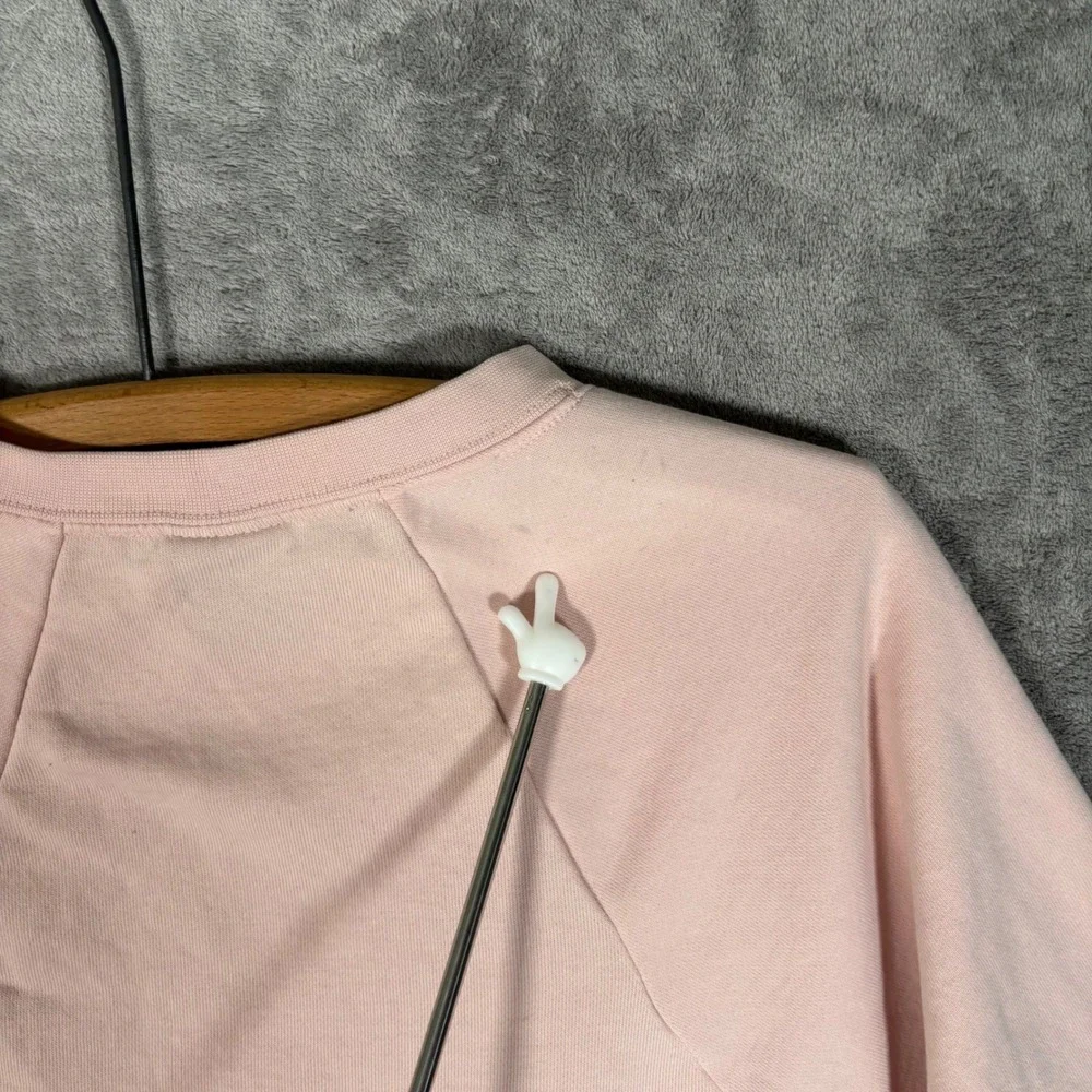Nike Dri-FIT Women Small Pink Embossed Logo Cropped Pullover Sweatshirt Gorpcore